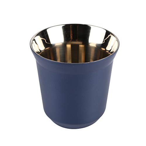 Dianoo Coffee Cup Espresso Cups Stainless Steel Double Wall Thermally Insulated Capsule Dark Blue