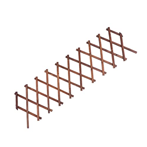 TEHAUX ?化防腐木伸縮ガーデントレリス 花壇フェンス兼用 可能な植物クサポート 屋外用木製ウィローフェンス 縦横設置自在