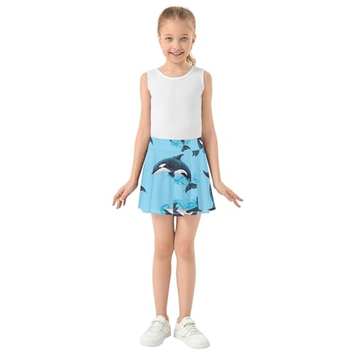 Dolphins Light Blue Toddlers Tennis Skirts Children Girls Skorts Athletic Shorts Butterfly Skirt 4t3