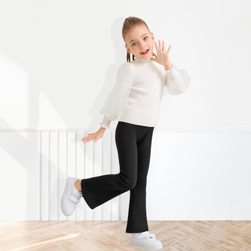Girls Flare Pants Leggings Casual High Waisted Yoga Pants Kids Padded Bell Bottoms 5-13 Years4