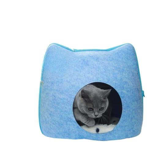 猫ハウス猫ベッド ドーム型 通気性お昼寝 ベッド おしゃれ 丈夫 可愛い猫耳型 ペット寝袋 綿の敷き物付き ぐっすり眠れる あったかハウス 室内用 キャットハウス 洗える ネコベッド ネコ いぬ 猫寝床 ウサギ 小型犬 猫用 ペット用品 に 室内用デザイン
