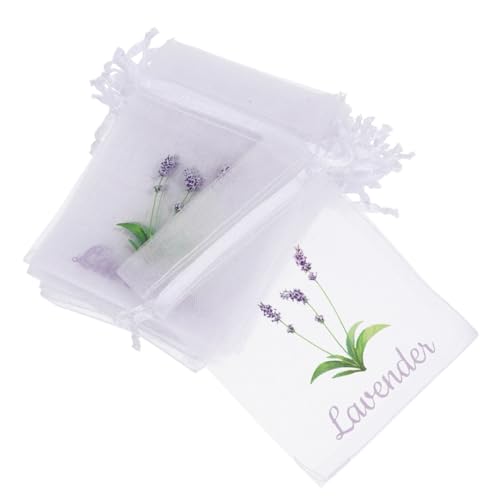 Garneck Lavender Bulk Storage Bags 50pcs Empty Sachet Drawstring Pouches Mesh Fabric for Fragrance Tea Bags Closet Drawer