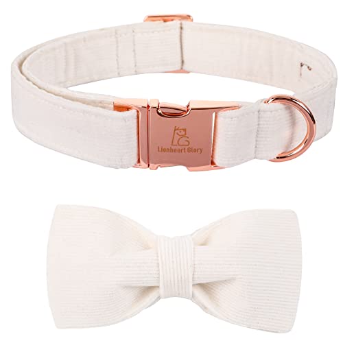 Lionheart glory Hundehalsband, Cord Hundehalsband mit Schleife, Haustier weich und bequem Fliege Halsband Verstellbares Hundehalsband für Kleine Mittlere Große Hunde Cover