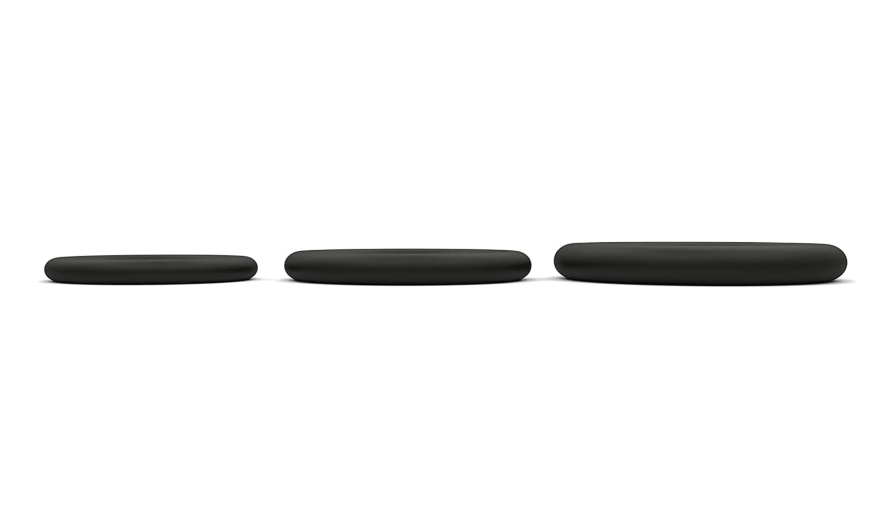 BIGH Pack x 3 Unidades de Aros firmeza - Dureza para hombre - Material Silicona - Regalo para parejas - tamaños distintos - Mayor durabilidad - Color: Negro