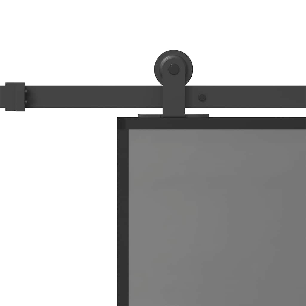 Kit de quincaillerie pour porte coulissante en verre trempé aluminium avec cadre élégant pour intérieur et extérieur, robuste et insonorisée pour rénovation maison appartement