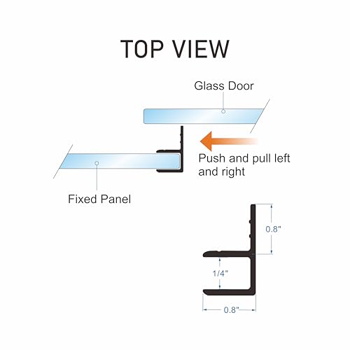 Sliding Glass Door Side Seal Strip 100” Frameless Shower Door Sweep for 1/4" Framelss Sliding Glass Door