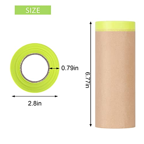 Vecope 3-Piece Set,Pre- Masking Paper Protection Covering Cloth Tape | For Automotive Covering Painting Paint Masking （12 Inch Wide And 130 Feet Long） #TOP1