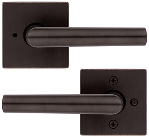 Kwikset 730Milsqt-514 Milan Lever With Square Rose Privacy Door Lock With 6Al Latch And Rcs Strike Iron Black Finish #TOP4