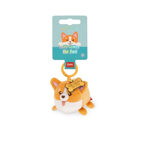 LEGAMI - Porte-clés Super Soft! Thème Corgi, Porte-clés en Peluche, Pendentif avec Message gravé et Mousqueton en Zinc, 7x11 cm – vue 4