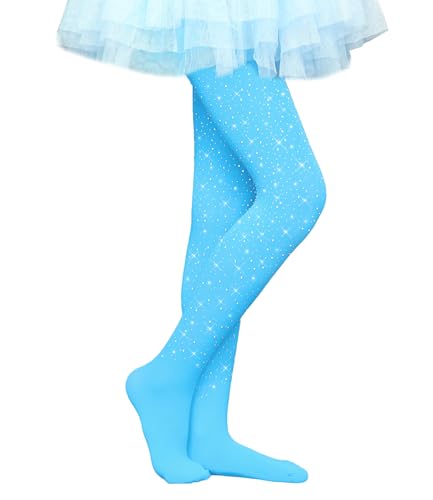 Image of VINICUNCA Girls Sparkle Rhinestone Tights Ultra-Soft Footed Dance Stockings Cospaly Accessories