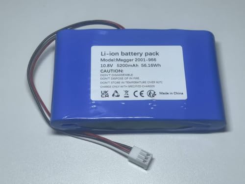 Batería de repuesto de 5200 mAh compatible con Megger MIT515 MIT525 MIT1025 ref 2001-966