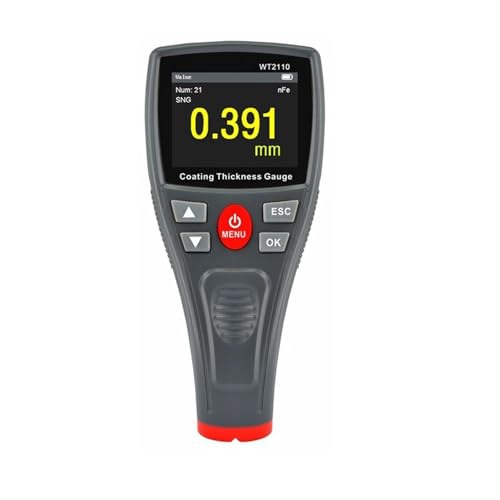 Medidor digital de grosor de pintura para automóvil WT2110 con rango 0-1500um, pantalla LCD y sensor de acero con recubrimiento Teflon miniatura 3