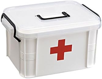 GOLDBEARUK Plastic Portable Medical Chest Clip Fastenings Upper level Compartments (Small)
