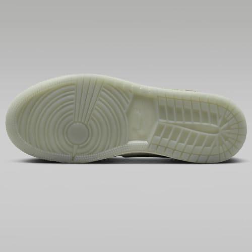 NIKE Air Jordan 1 Retro Low OG Chinese New Year Big Kids' Shoes (FQ6593-100, Sail/Metallic Gold Grain/Cedar/Oil Green) Size 44