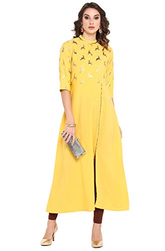 Image of Janasya Women's Cotton Floral Regular Kurta Set