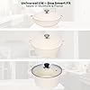QuliMetal Enameled Cast Iron Set 5-Pc, 10" Stackable Space-Saving Cookware Set, Dutch Oven, Skillet, Grill Pan, with 2 Universal Lid, Versatile Enamel Dutch Oven, Included Spacers, White #4