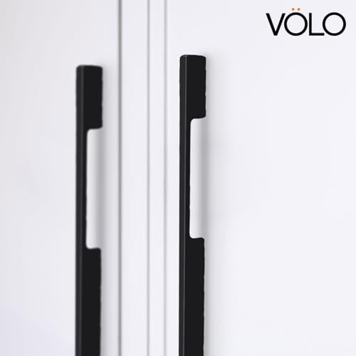 Image of VOLO Wardrobe Cabinet Handle - Multi-Use Pull Handle for Wardrobe, Drawer, Sliding Closet, and Door in Kitchen, Office, and Bedroom Pack of 1 (Black, 450MM (18 Inch))