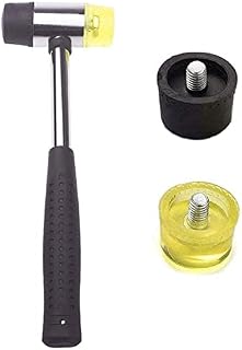 25mm/9.84in Rubber Mallet Double-Sided Soft Hammer Manual Rubber Hammer for Repair Leather Jewelry Handicrafts Home Improvement with 2 Hammerhead