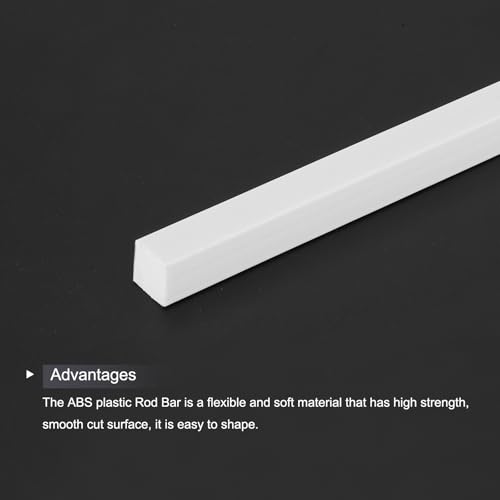 Image of MECCANIXITY 10Pcs ABS Plastic Rod Square Solid Bar 3 /8 inch x 10 inch White Smooth Plastic Tube Rods for Handwork Model Material,DIY Sand Table,Architectural Model Making