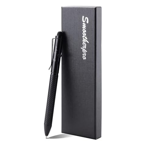 SMOOTHERPRO Bolt Action Pen with Stylus Tip, Compatible with Fisher Space SPR4 Refill and Parker Refill, Black Ballpoint Stylus Pen for Touch Screen Cover