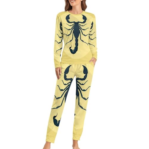 Pyjama femme Scorpion Noir pour stopper le froid nocturne grâce aux manches longues