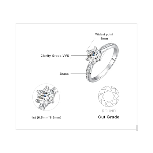 JewelryPalace Classic 6.5mm 1ct Round Cut Simulated Diamond Anniversary by JewelryPalace - Used condition - Image 2