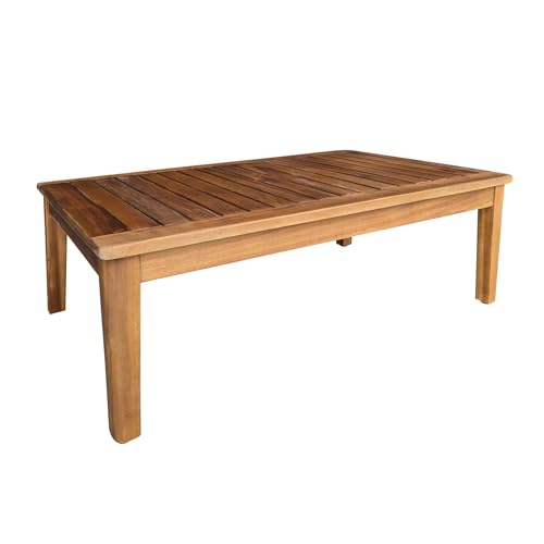 Spetebo Table basse de jardin en bois d'acacia huilé - 80 x 50 cm - Table de salon d'extérieur en bois massif - Table de balcon - Table basse - Table...