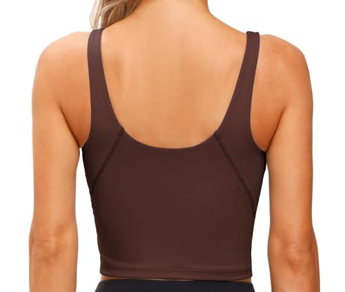 Image of THE GYM PEOPLE Womens' Sports Bra Longline Wirefree Padded with Medium Support