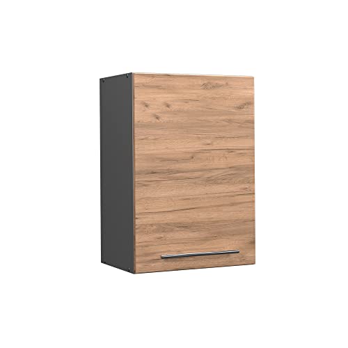 Vicco Hängeschrank Fame-Line, hängender Küchenschrank, Goldkraft Eiche/Anthrazit, 50 cm
