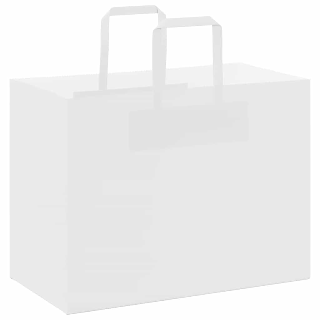 vidaXL Torby papierowe 250 szt. z uchwytami białe 32x17x25 cm