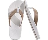ONCAI Men's Flip Flops 2025 with Arch Support Footbed Summer Beach Fashion Orthotic Yoga Mat Thong Sandals with Non-slip Outdoor Cushion Rubber Soles