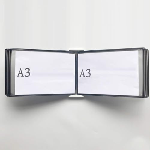 Espositore da parete per catalogo formato A3, trasparente, con fogli mobili, pannello salvaspazio da parete, 45 x 33 x 10 cm, per uso domestico e ufficio