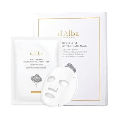 d'alba Piedmont Italian White Truffle Nourishing Mask, Vegan Skincare, Nourishing Sheet Mask for Dry and Tired Skin, Deep Hydration Mask, Korean Skin Care Cover