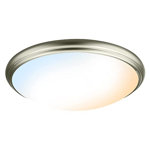 Orein 12 Inch Led Ceiling Light,18W 5Cct Brushed Nickel Flush Mount Led Light Fixture For Laundry Room Hallway Bedroom Kitchen Dimmable 2700K/3000K/3500K/4000K/5000K #TOP26