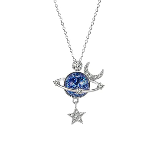Eeauytr To My Daughter Moon & Stars Planet Halskette, You Are The Most Special Star in The Universe, Cubic Zirkonia Stern Mond Universum Halskette Geschenk für liebliche Tochter Cover