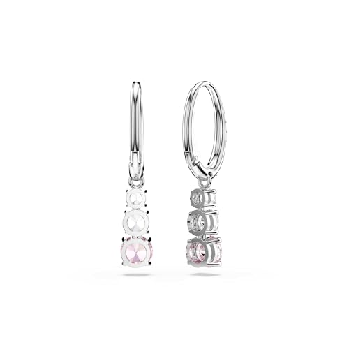 Swarovski Swarovski Attract Trilogy Drop-Ohrhänger, Rosane, Rhodinierte Ohrringe mit Strahlenden Swarovski Kristallen im Rundschliff - Zusatzansicht 4 | Schmuck
