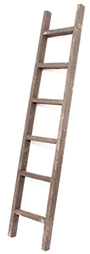 BARNWOODUSA Rustic Decorative Ladder - 100% Upcylced Wood (72' x 12' x 2.5', Espresso)