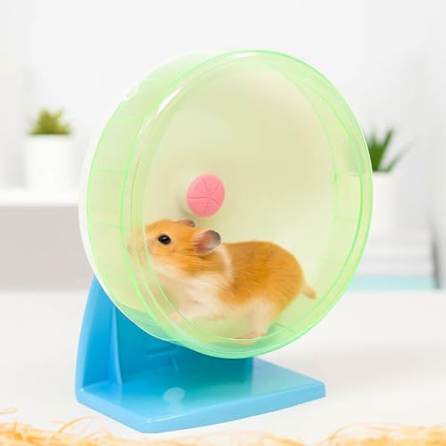 Image of SANSEFERO 6 inch Hamster Silent Spinner /Jogging Cum Exercise Wheel with Adjustable Stand for Hamster /Dwarf /Gerbil /Mice /Mouse (Random Colour)