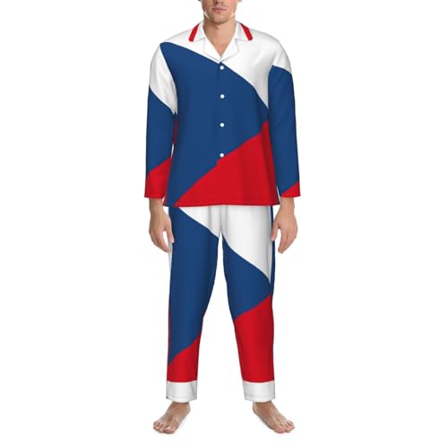 Pyjama drapeau République tchèque col cranté et vêtement de nuit léger