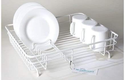 White Plastic Coated Medium Dish Drainer