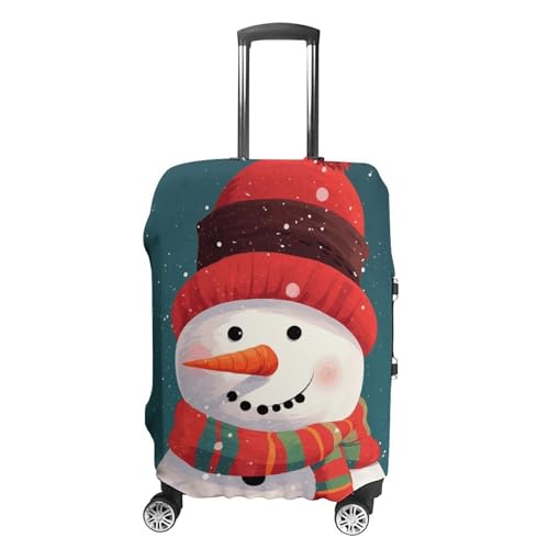 Xmas Snowman Luggage Cover, Washable Elastic Suitcase Cover Protector Fit 18-32 Inch Luggage