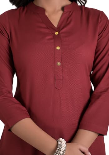 Image of Armiya Rayon Solid Straight Kurta /Kurti for Women & Girls