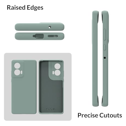 Image of SPRIG Compatible with Moto Edge 50 Fusion Premium SilkTone (Liquid Silicone) Back Cover Drop Tested Shock Proof Mobile Case for Men, Women, Boys and Girls with Camera Protection (Light Green)