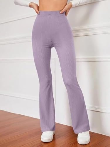 Image of Leriya Fashion Women's Stretch Fit Mid Rise Western Ribbed Stretchable Trousers || Casual Wear Jogging Wear || Sweatpants || Lightweight Wear.