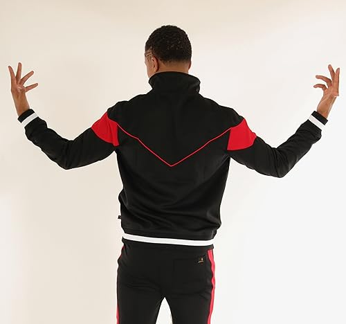 Image of SCREENSHOT-TRACK JACKET Mens Urban Hip Hop Premium Track Jacket - Slim Fit Side Taping Sportswear Urbanwear Streetwear Top