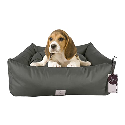 Ligo Buddy-Cuccia per cani Lettino per cani idrorepellente antigraffio,realizzata in Italia.Cuscino Sfodrabile per Cane, uso interno/esterno. Antimacchia. S/M: 70 X 65 cm, ANTRACITE
