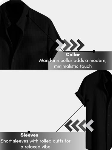 Image of GRECIILOOKS Men's Polycotton Regular Fit Casual Shirt | Stylish | Printed | Solid | Short Sleeve | Trendy (Available in Plus Size)