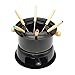Mini Chocolate Fondue Maker Set Multifunction Carbon Steel Ice Cream Chocolate Cheese Hot Pot Melting Pot Cheese Fondue Set (Color : Black)