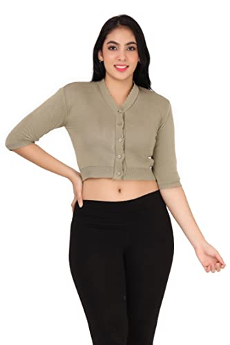 Image of Women Winter Wear V-Neck Half Sleeves Regular Fit Woollen Blouse