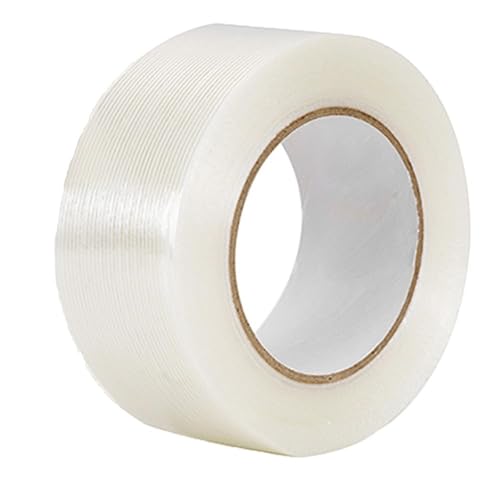 Image of Jinshining Transparent Mono Filament Strapping Tape 2inch X 50 Yards 5.6 Mil, Heavy Duty Reinforced Packing Tape Fiber Strapping Adhesive Packaging Tapes,Adhesive Tapes,Wrapping Tape